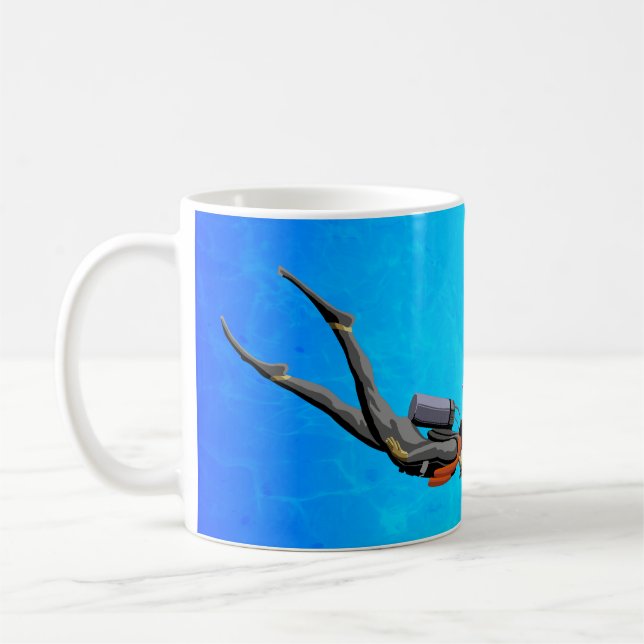 Man SCUBA Diving Coffee Mug (Left)
