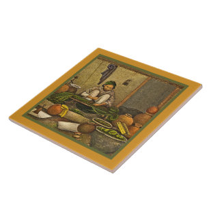 MAN SEATED ON FLOOR AMONG VASES/TEXTURE, COLORS TILE