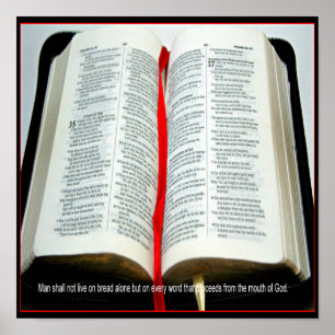 Man shall not live on bread Christian poster