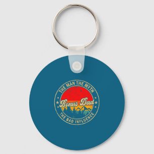Man Shirt Bonus Dad Myth Bad Influence Key Ring