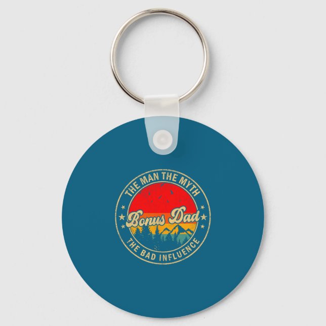 Man Shirt Bonus Dad Myth Bad Influence Key Ring (Front)