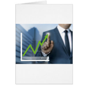 Man showing stock price touchscreen concept