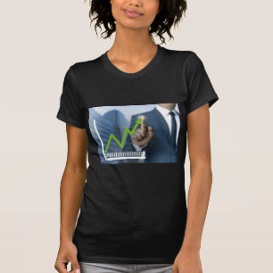 Man showing stock price touchscreen concept T-Shirt