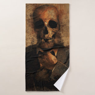 Man skull background texture death bath towel