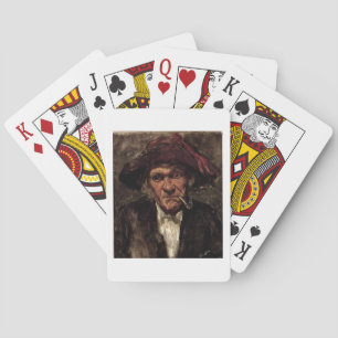 Man smoking a pipe, c.1859 playing cards