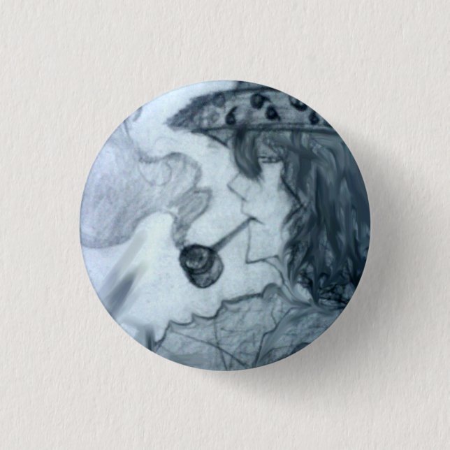 man smoking pipe manga anime        3 cm round badge (Front)