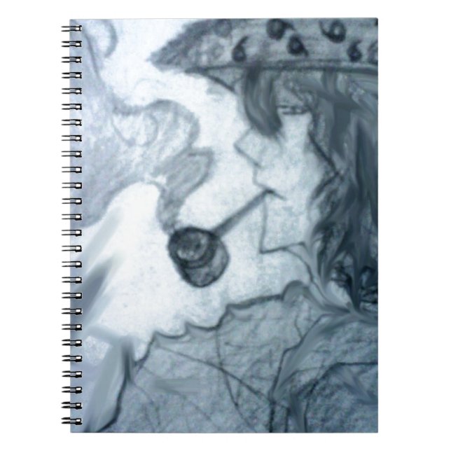 man smoking pipe manga anime spiral notebook (Front)
