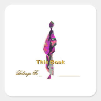 Man Standing Bookplate Square Sticker