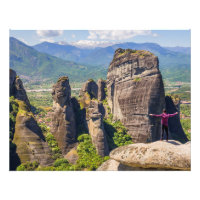 Man standing on the top of mountain