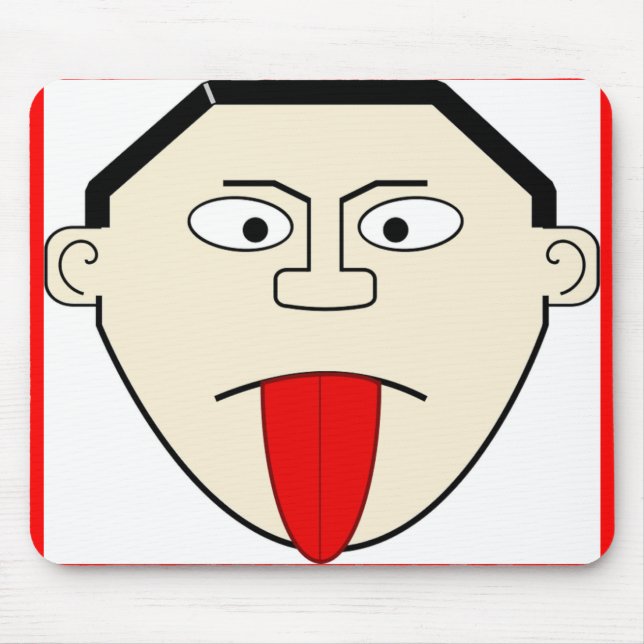 MAN STICKING OUT HIS TONGUE MOUSE PAD (Front)