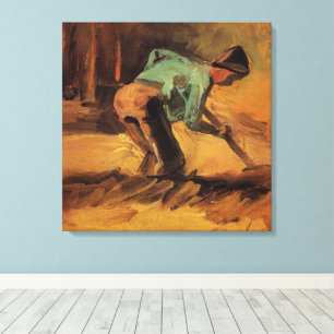 Man Stooping with Stick, Spade by Vincent van Gogh Canvas Print