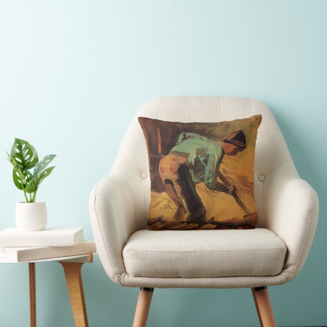 Man Stooping with Stick, Spade by Vincent van Gogh Cushion (Chair)