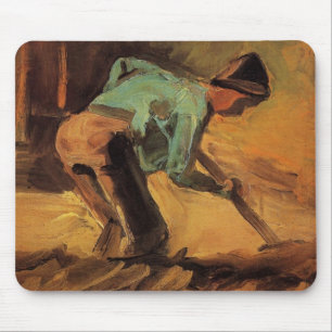 Man Stooping with Stick, Spade by Vincent van Gogh Mouse Pad
