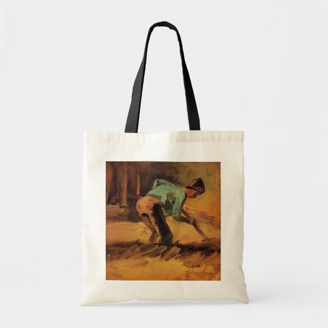 Man Stooping with Stick, Spade by Vincent van Gogh Tote Bag (Front)