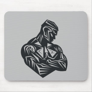 Man Strong Will Power Vector Graphic Mouse Pad