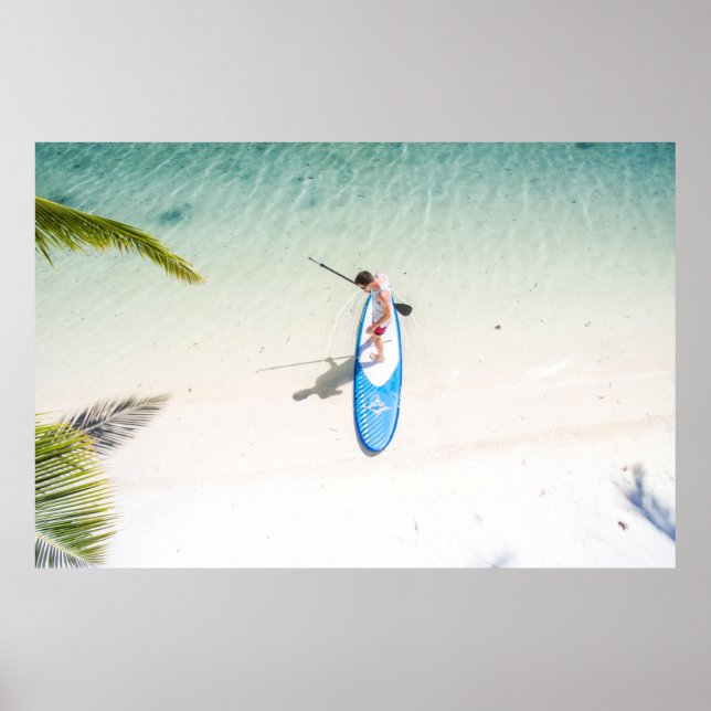 Man surfing on beach poster (Front)