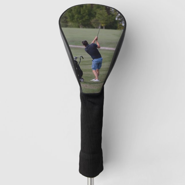 Man swinging a Golf club Driver Golf Head Cover (Front)