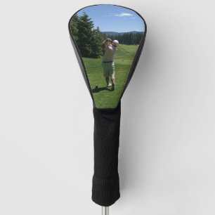 Man swinging a Golf field Driver Golf Head Cover