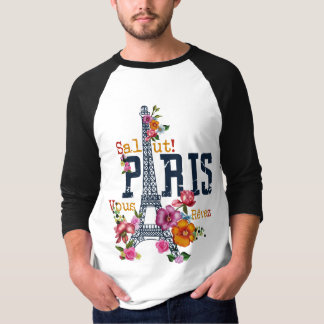 Man T-shirt eyes and Paris print