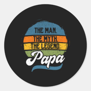 Man The Myth The Legend Papa Father's Day Classic Round Sticker