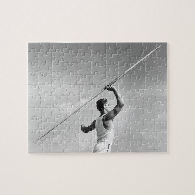 Man Throwing Javelin Jigsaw Puzzle (Horizontal)