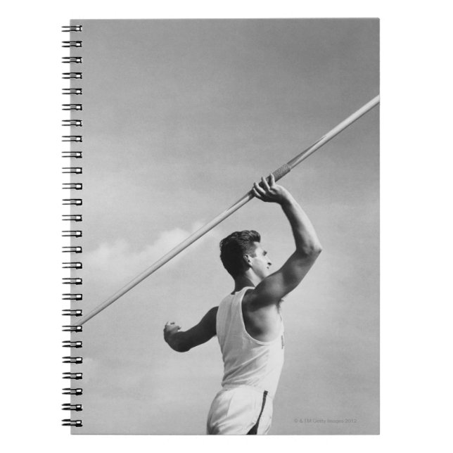 Man Throwing Javelin Spiral Notebook (Front)