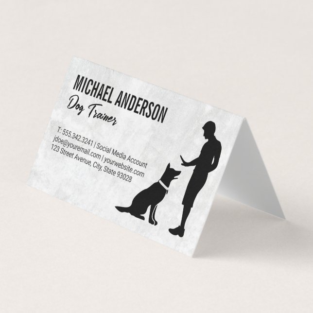 Man Training Dog Business Card (Front)