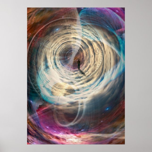 Man travelling in time and space poster (Front)