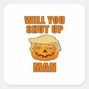 Man, Trumpkin Halloween Square Sticker