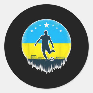 Man Ukrainian Nner Fan Ukraine Flag Street Art Classic Round Sticker