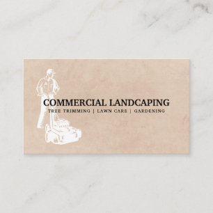Man using Lawnmower Business Card