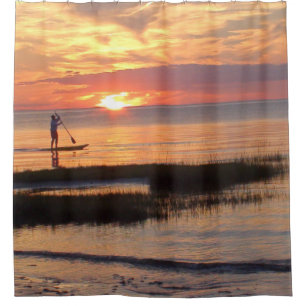 Man Water Boarding on Cape Cod Harbour Shower Curtain