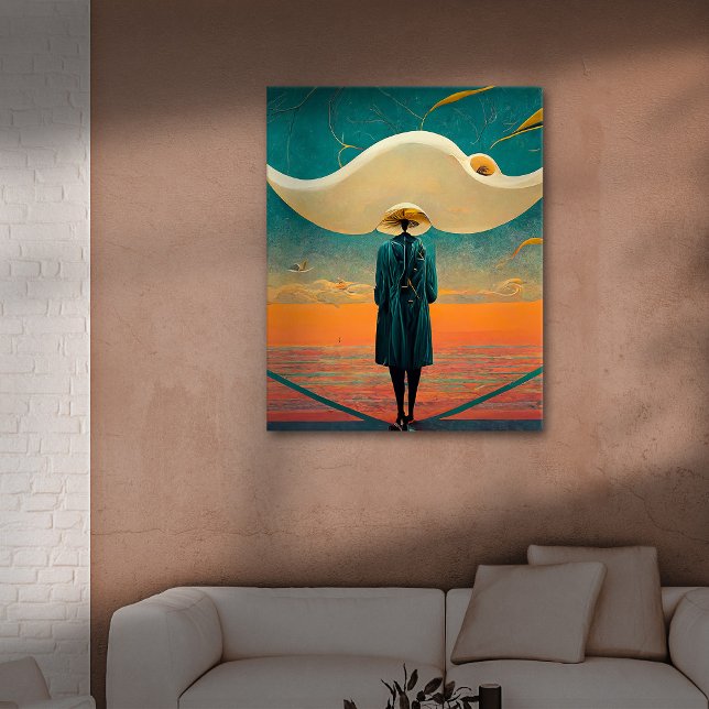 Man Wearing a Hat Canvas Print (Creator Uploaded)
