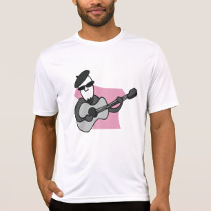 Man Wearing Beret Playing Acoustic Guitar T-Shirt