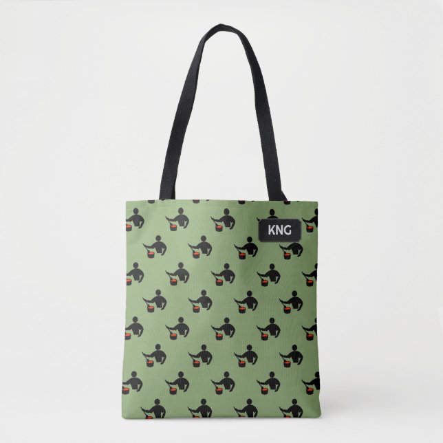 Man who Cooks - Food Prep - own initials / name Tote Bag (Front)