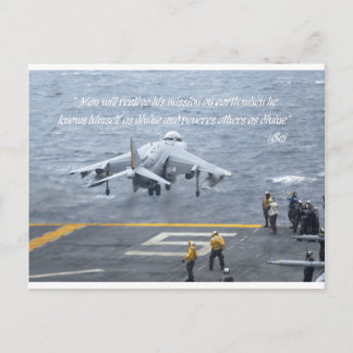 Man will realise his mission on earth postcard