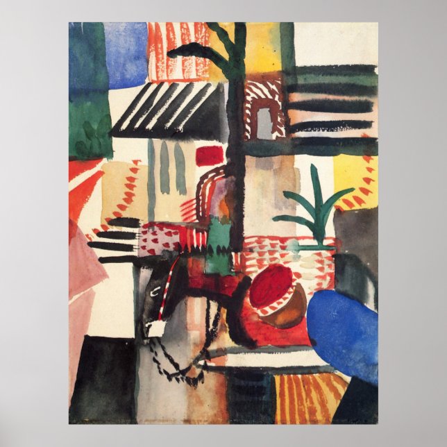 Man with a donkey by August Macke Poster (Front)