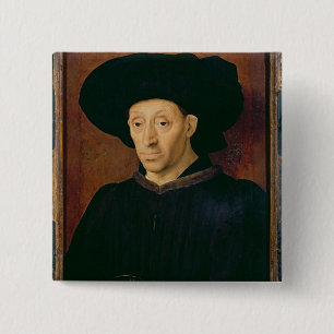 Man with a Glass of Wine 15 Cm Square Badge