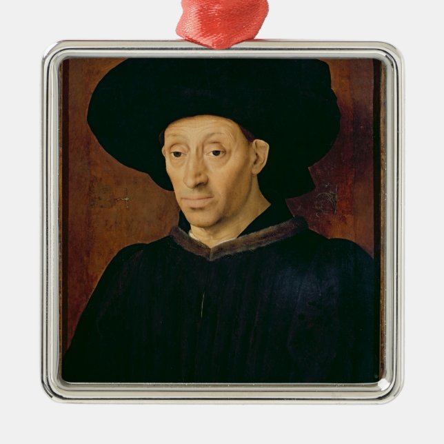 Man with a Glass of Wine Metal Tree Decoration (Front)