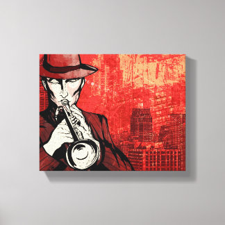 Man with a horn canvas print