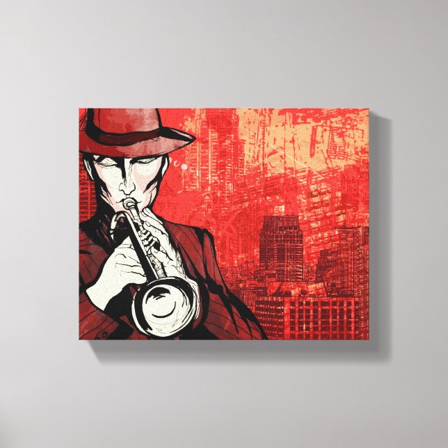 Man with a horn canvas print (Front)