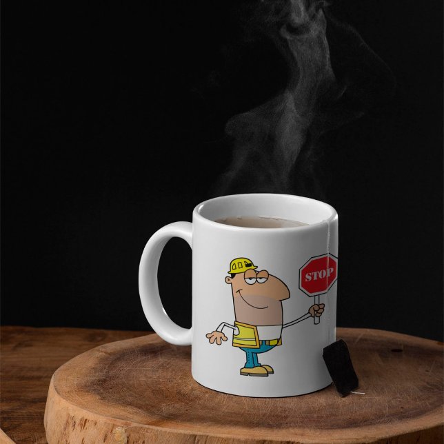 Man With A Stop Sign Coffee Mug (Creator Uploaded)