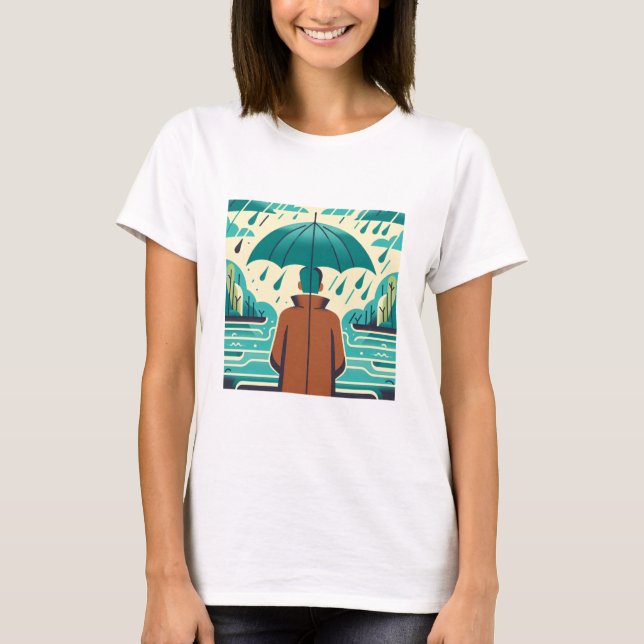Man with an umbrella tshirt (Front)