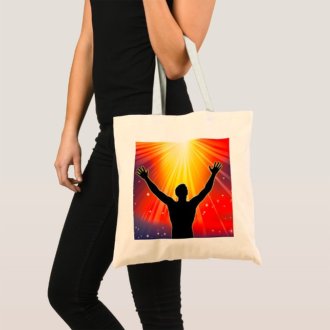Man With Arms Raised Tote Bag (Creator Uploaded)