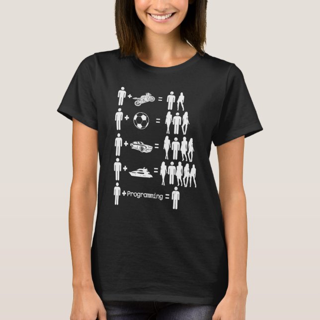 Man With Car Yacht In Relationship & Programmer It T-Shirt (Front)