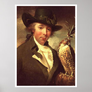 Man with Falcon Poster