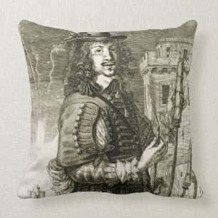 Man with firework rocket, from the 'Recueil de fig Cushion