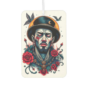 Man with Flowers:A Symbol of Strength and Elegance Car Air Freshener
