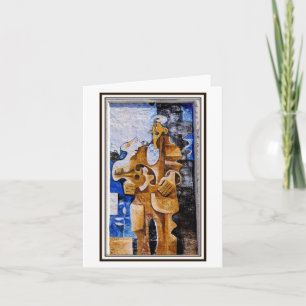 Man with Guitar. Mural art in Orgosolo, Sardinia Card