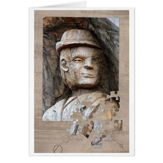 Man with hat carved in wood (Front)